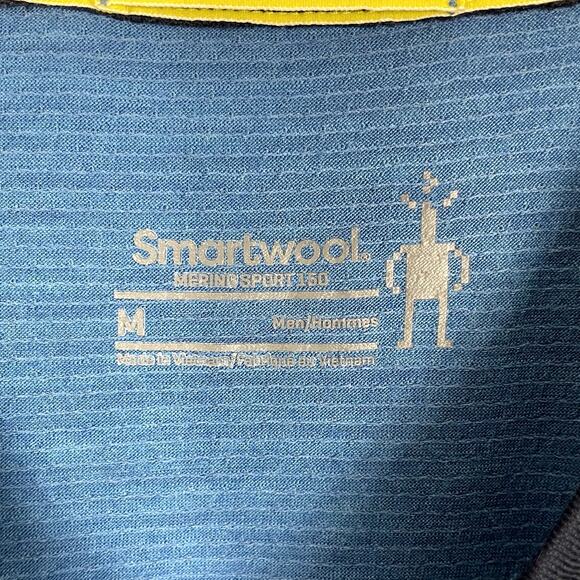 Smartwool Merino Sport 150 Short Sleeve Top Color Block Blue Men's Size Medium - Picture 8 of 10